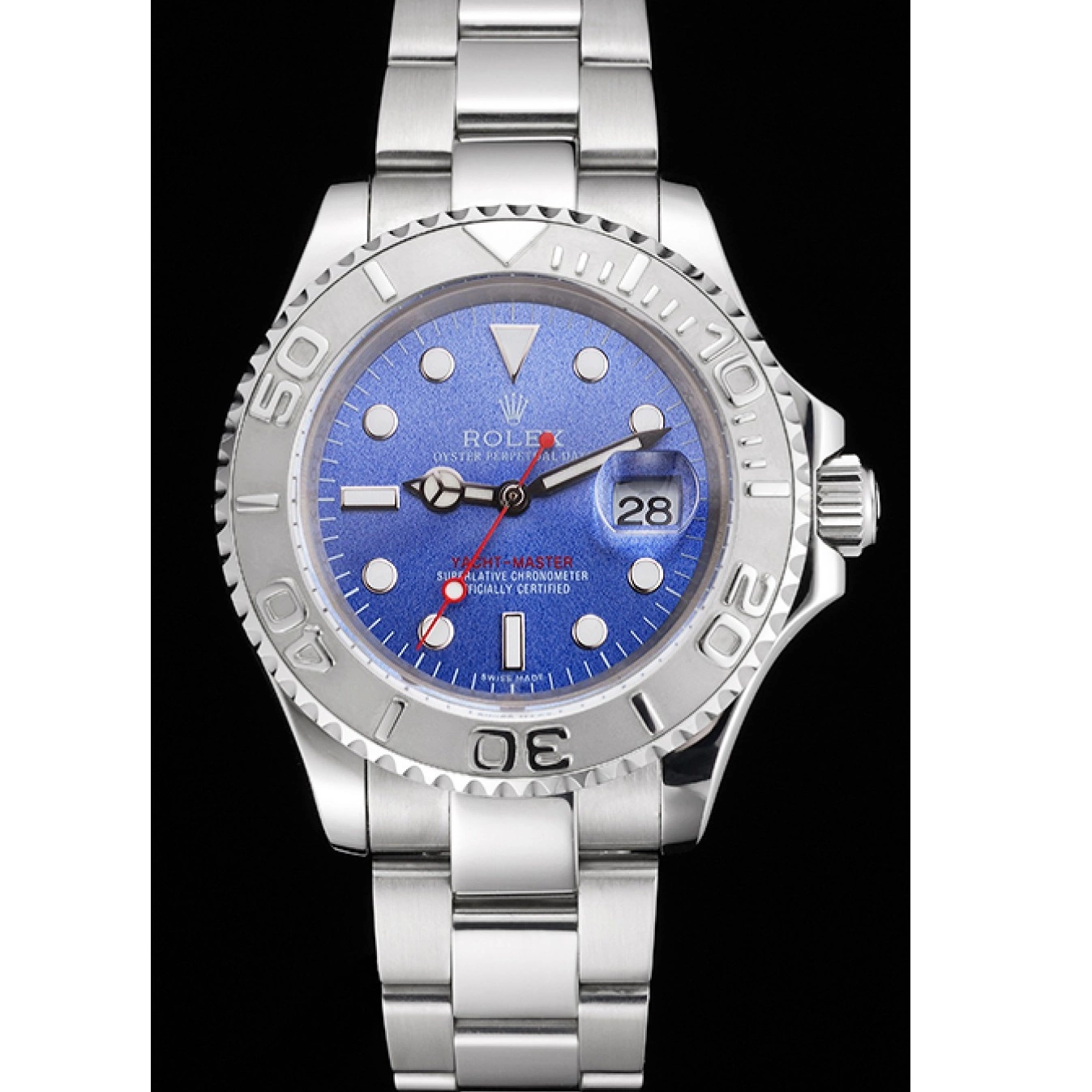 Good Copy Rolex Watches Rolex Stainless Dial Bracelet Case Swiss And Steel Blue Yacht-Master 0804